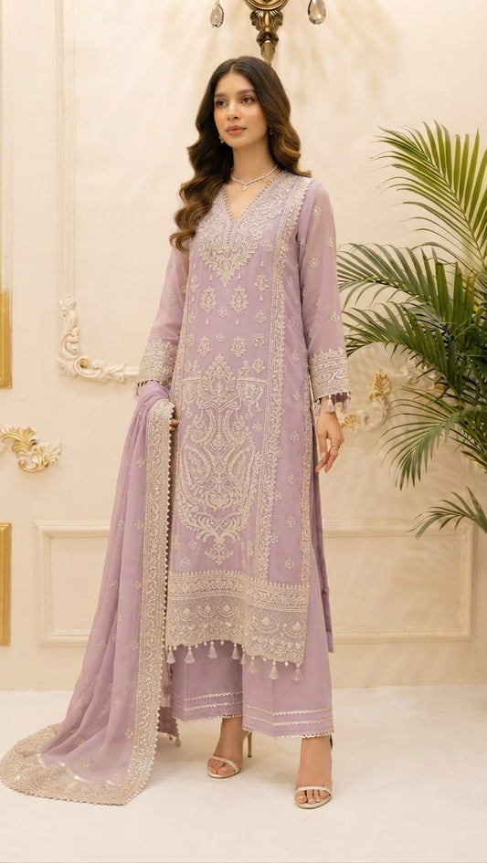 Chiffon Embroidered Stitched 3-pc BFO-FZ