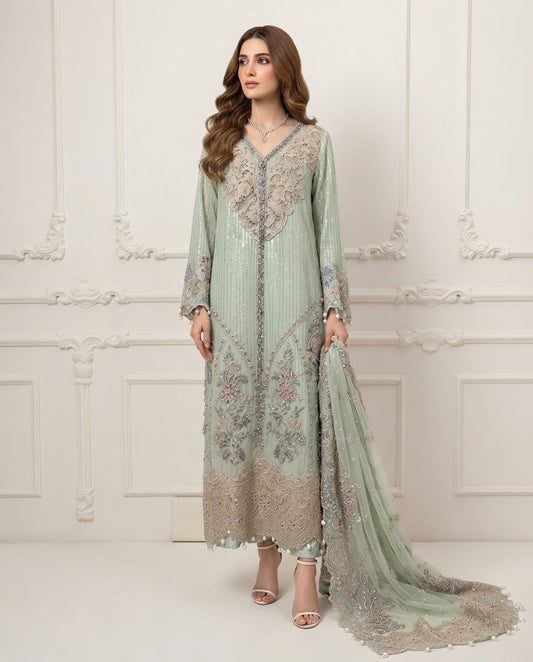 Chiffon Embroidered Stitched 3-pc Suit BFO-FZ