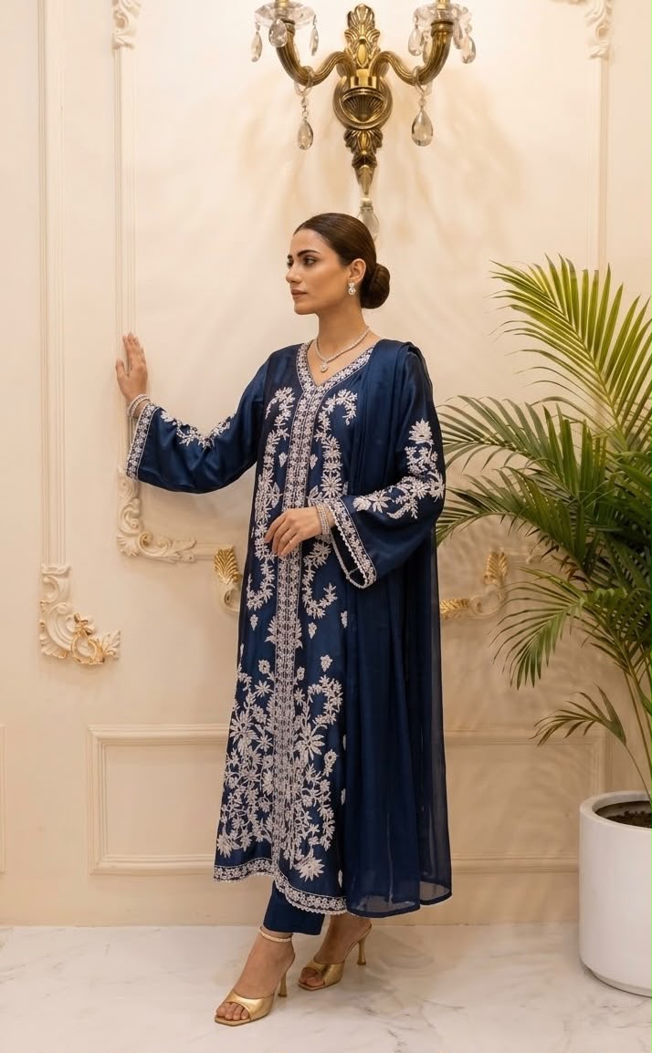 Silk Embroided 3pc Suit Fully Lined BFO-003-XX-MNL