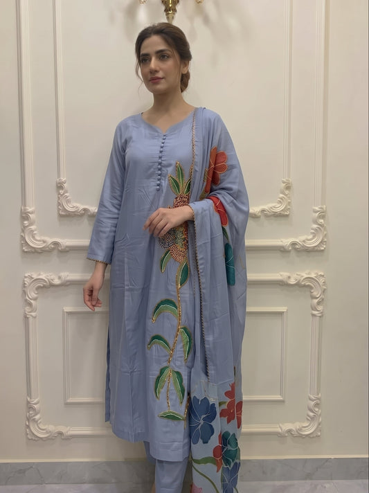 Pure Raw Silk 3Pc BFO-MNLS