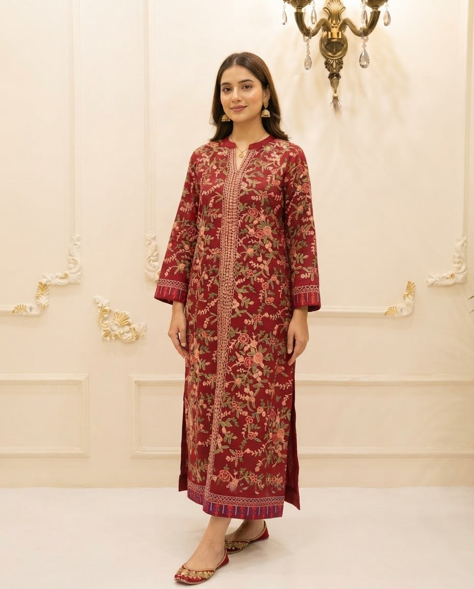 Pashmina Embroidered Stitched 2pc Suit BFO-MNLS