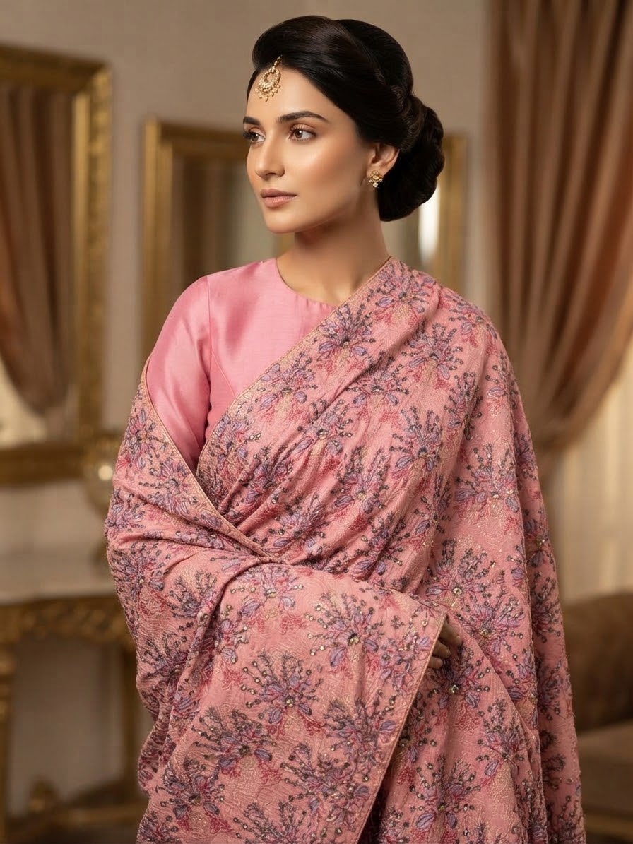Velvet Embroidered Shawl BFO-AZM