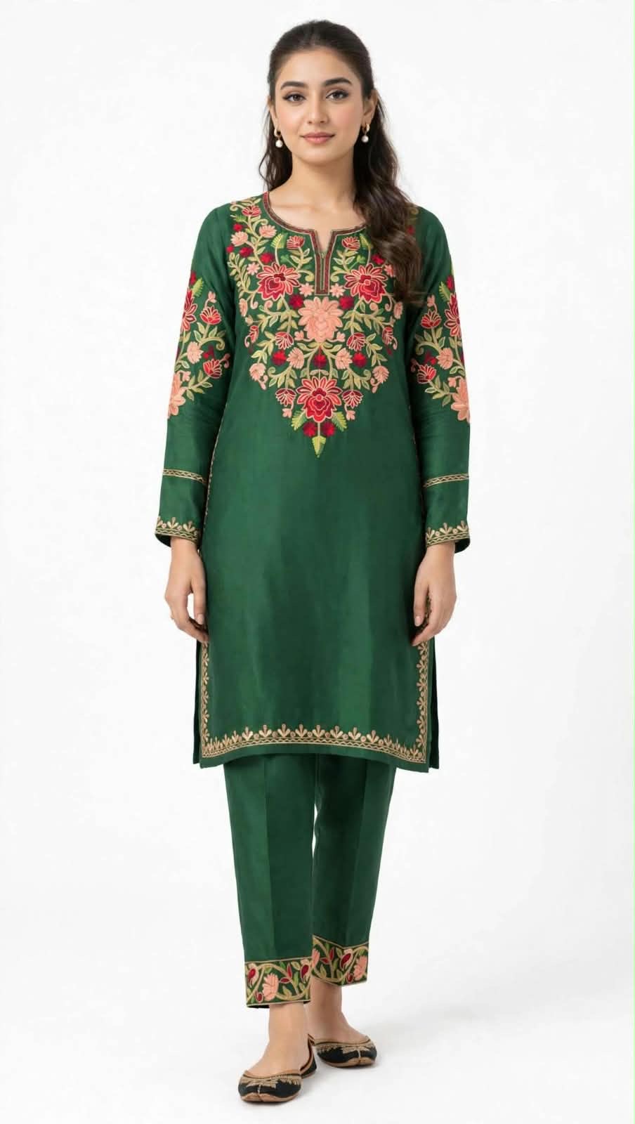Pashmina Kashmiri Embroidered 2pc Suit