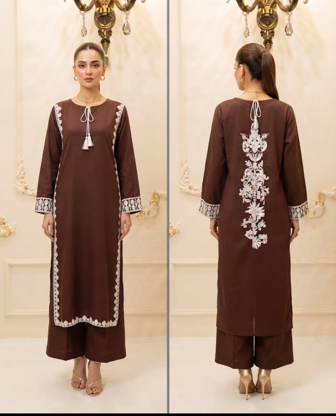 Boski Linen Embroidered Stitched 2pc Suit BFO-ILA