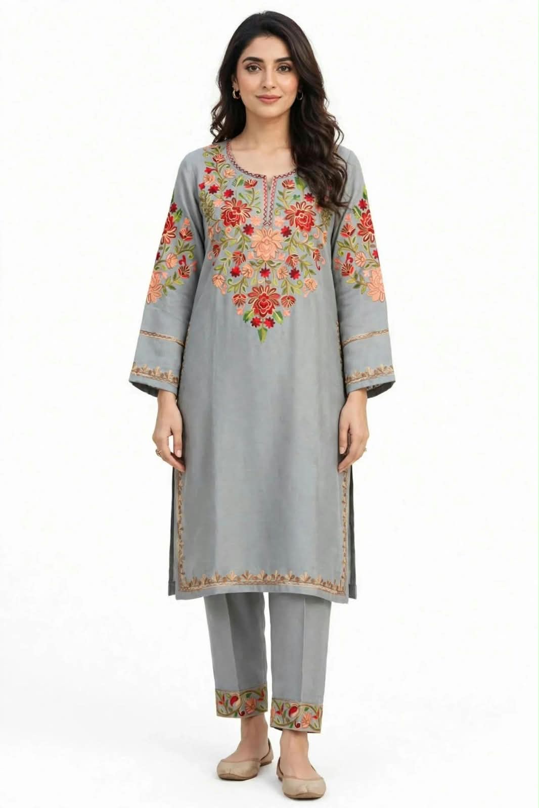 Pashmina Kashmiri Embroidered 2pc Suit