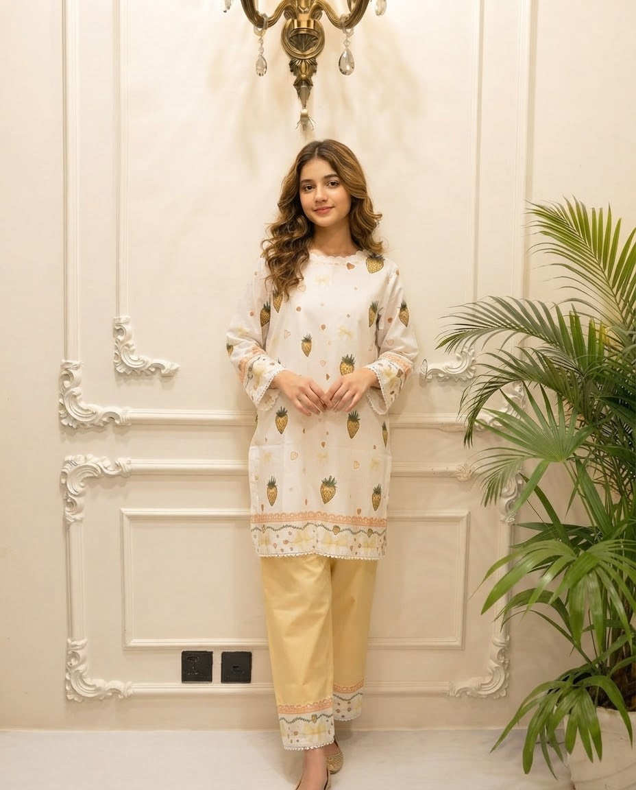 Ladona Fabric Printed Stitched 2pc Suit