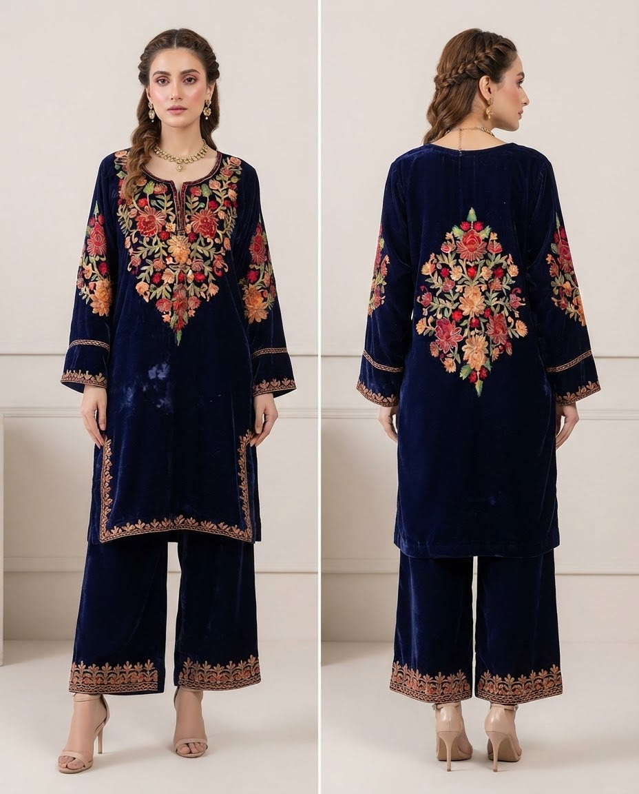 Velvet Embroidered Stitched 2pc Suit BFO-FZ