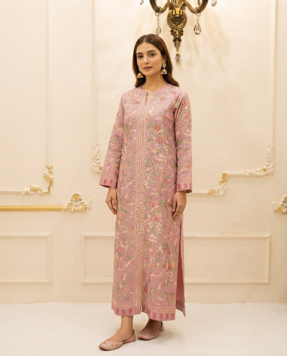 Pashmina Embroidered Stitched 2pc Suit BFO-MNLS