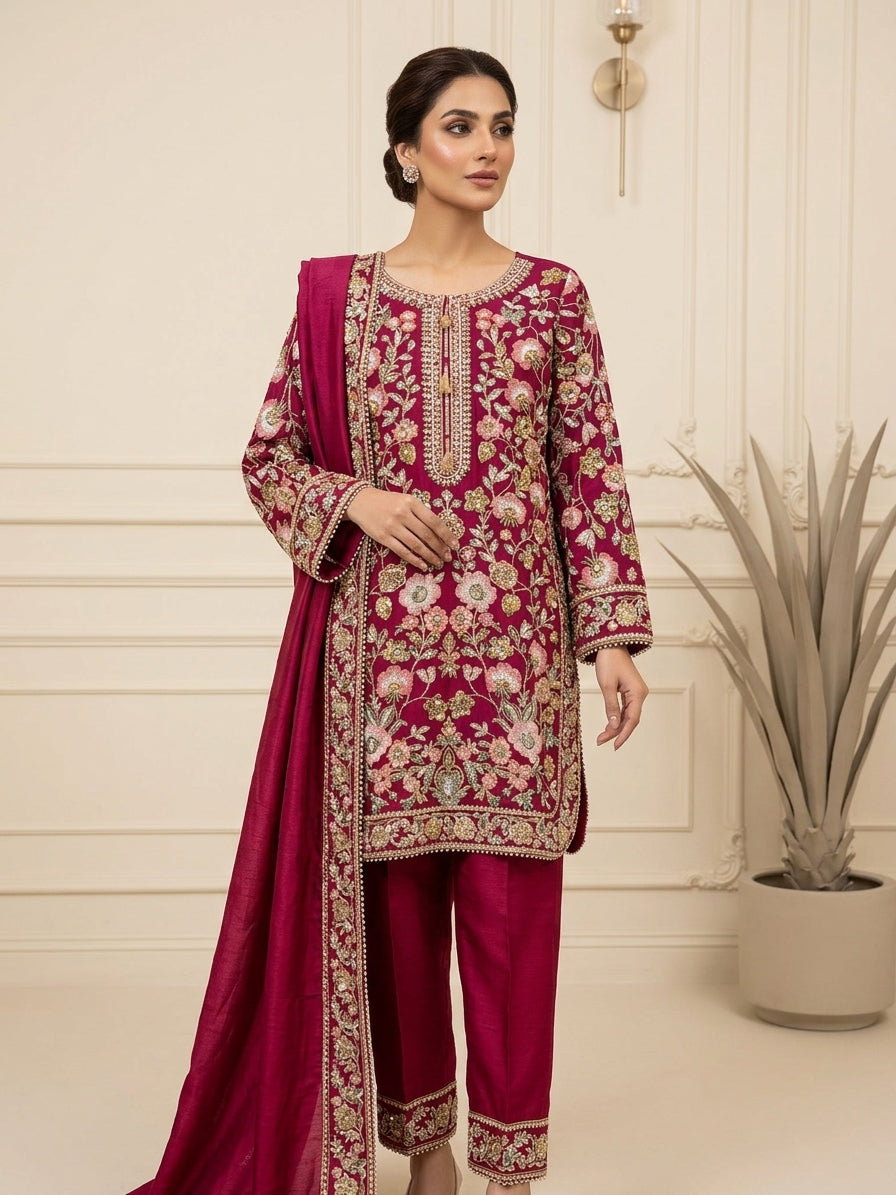 Chiffon Embroidered 3 pc BFO-FZ