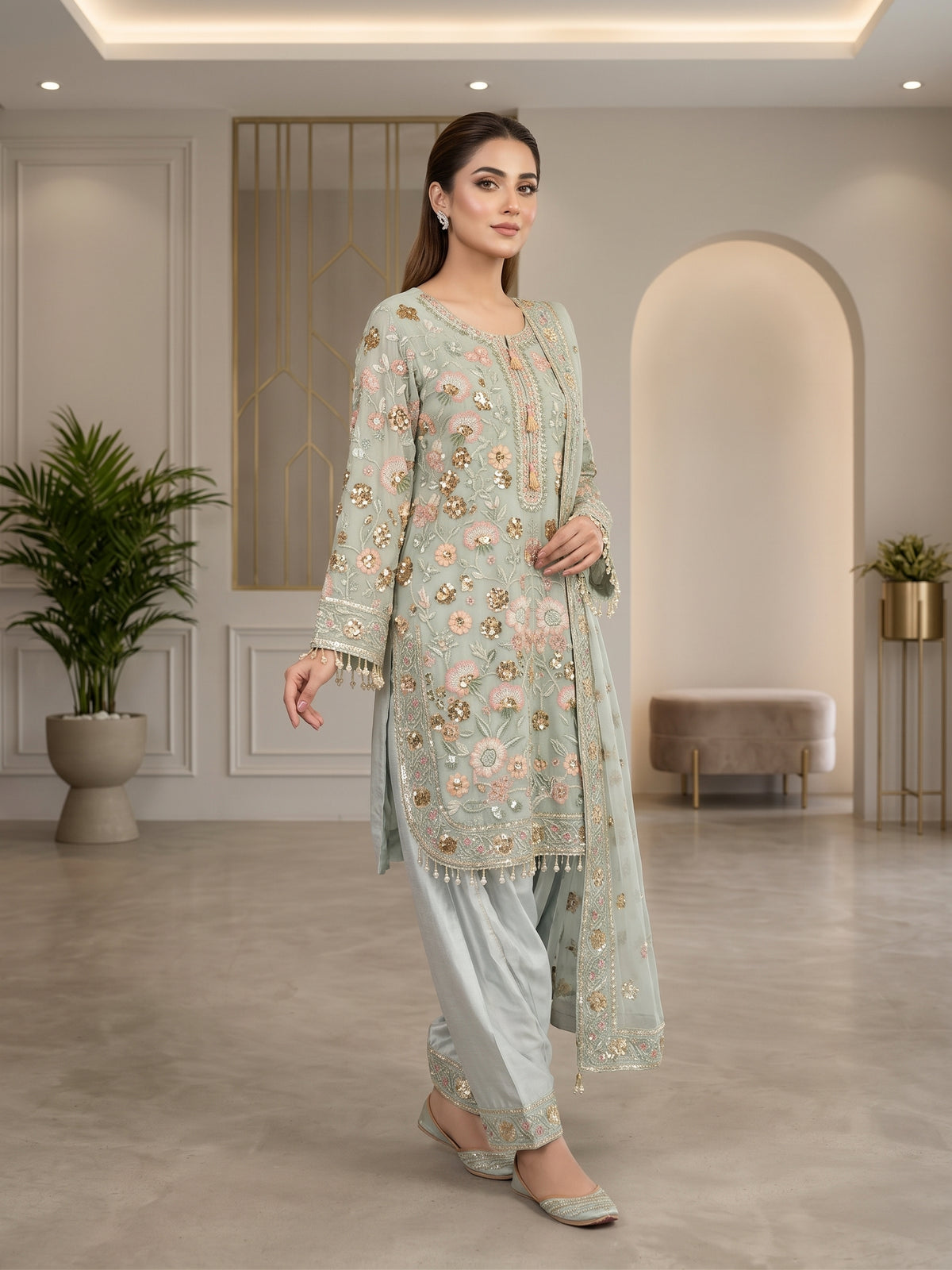 Chiffon Embroidered 3 pc BFO-FZ