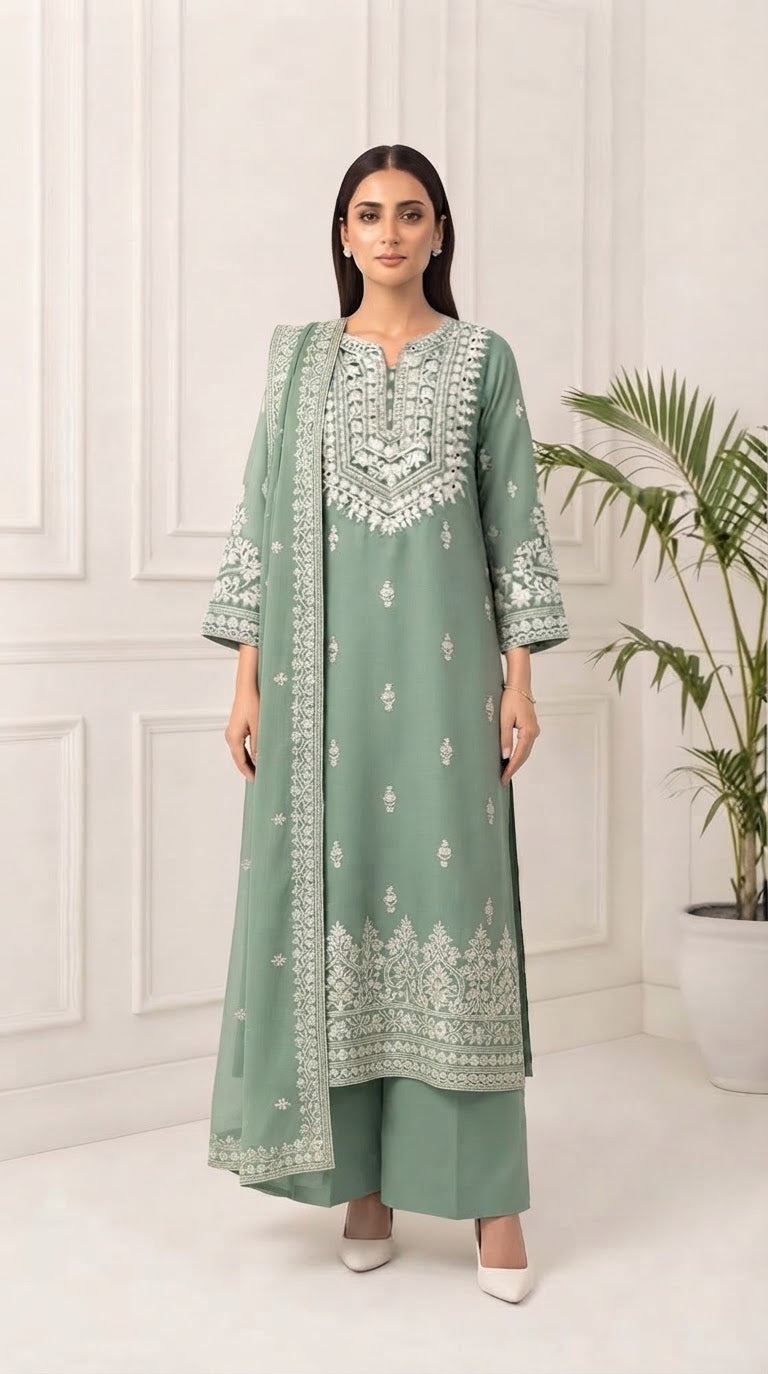 Chiffon Embroidered Stitched 3-pc BFO-FZ
