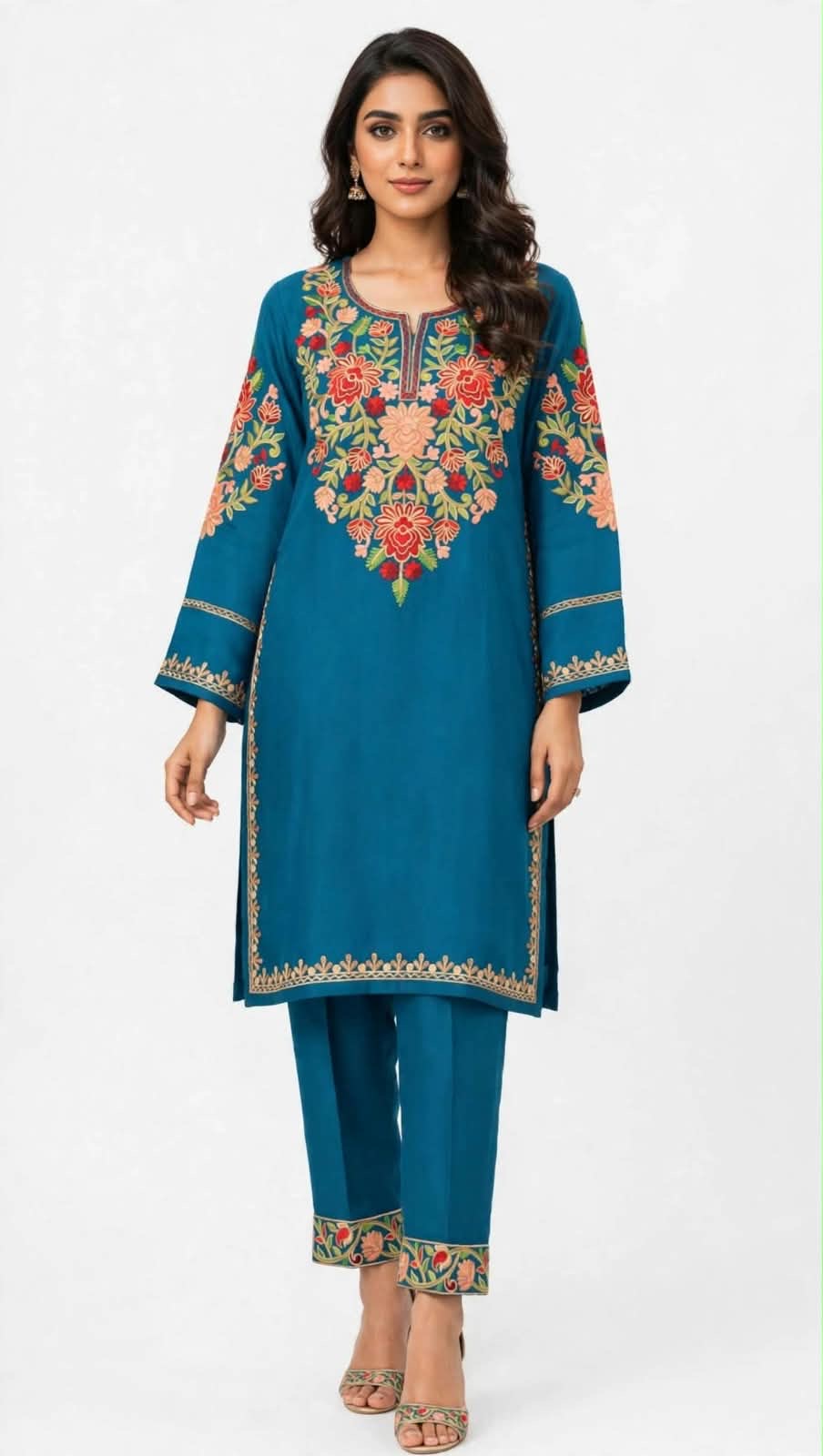 Pashmina Kashmiri Embroidered 2pc Suit