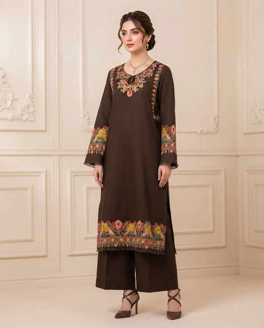 Pashmina Embroidered Stitched 2pc Suit BFO-MNLS