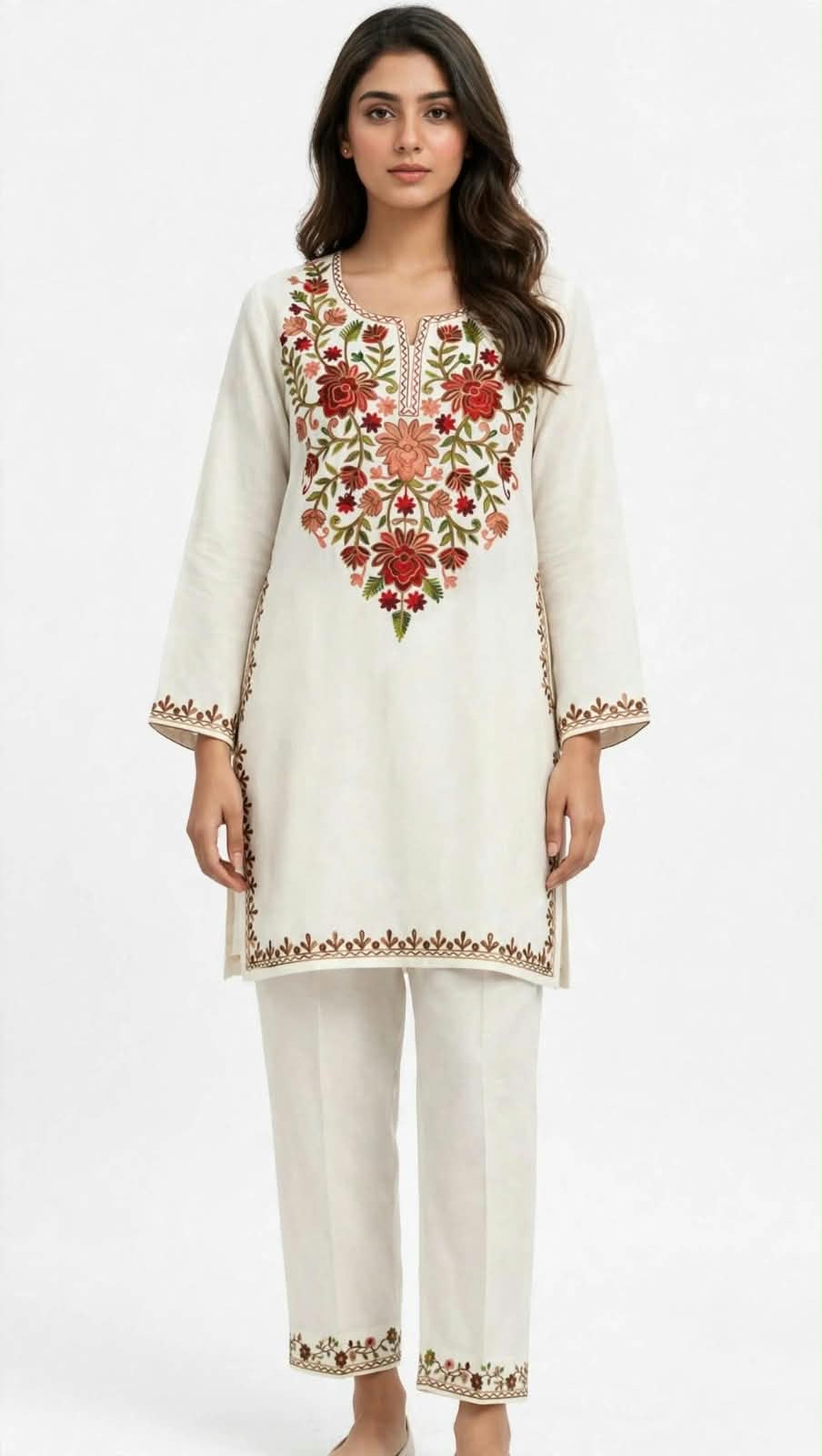 Pashmina Kashmiri Embroidered 2pc Suit