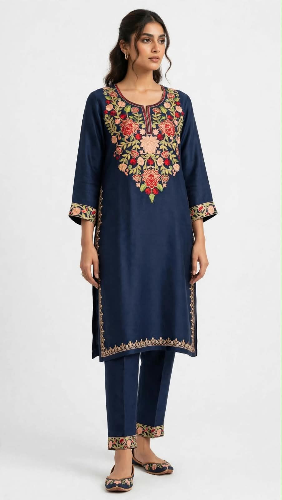 Pashmina Kashmiri Embroidered 2pc Suit