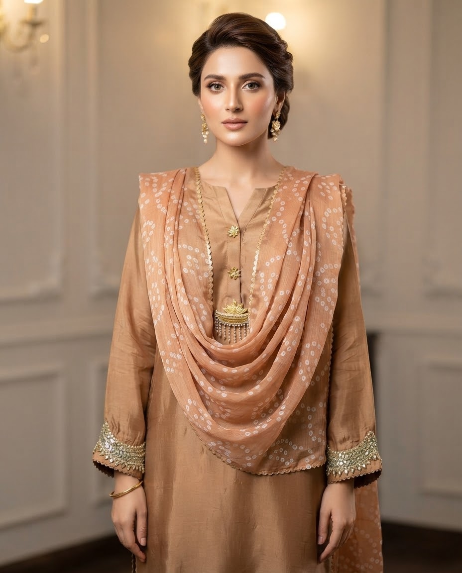 Silk Embroidered Stitched 3pc Suit BFO-MNLS