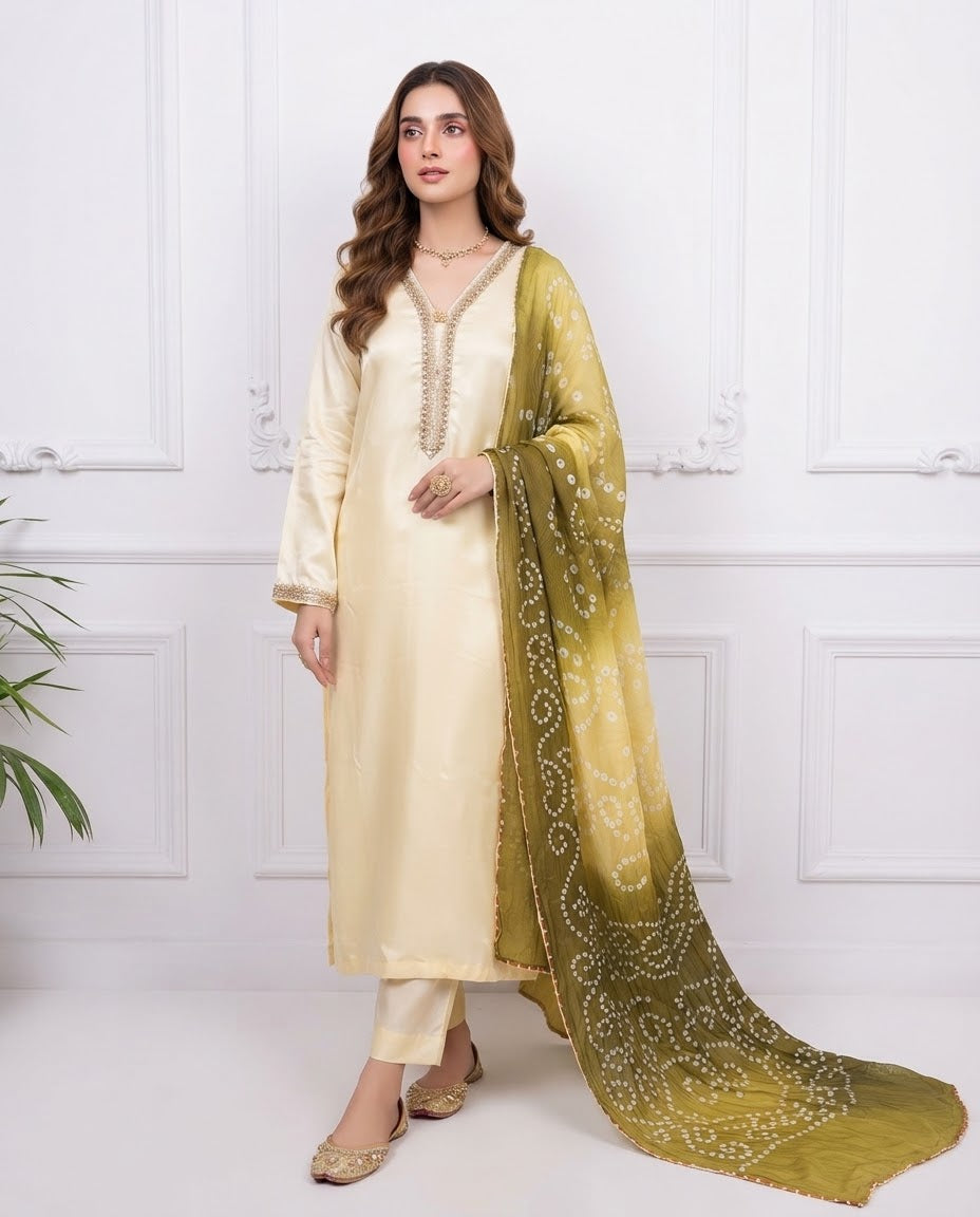 Pure Silk Stitched 3pc Suit BFO-MNLS