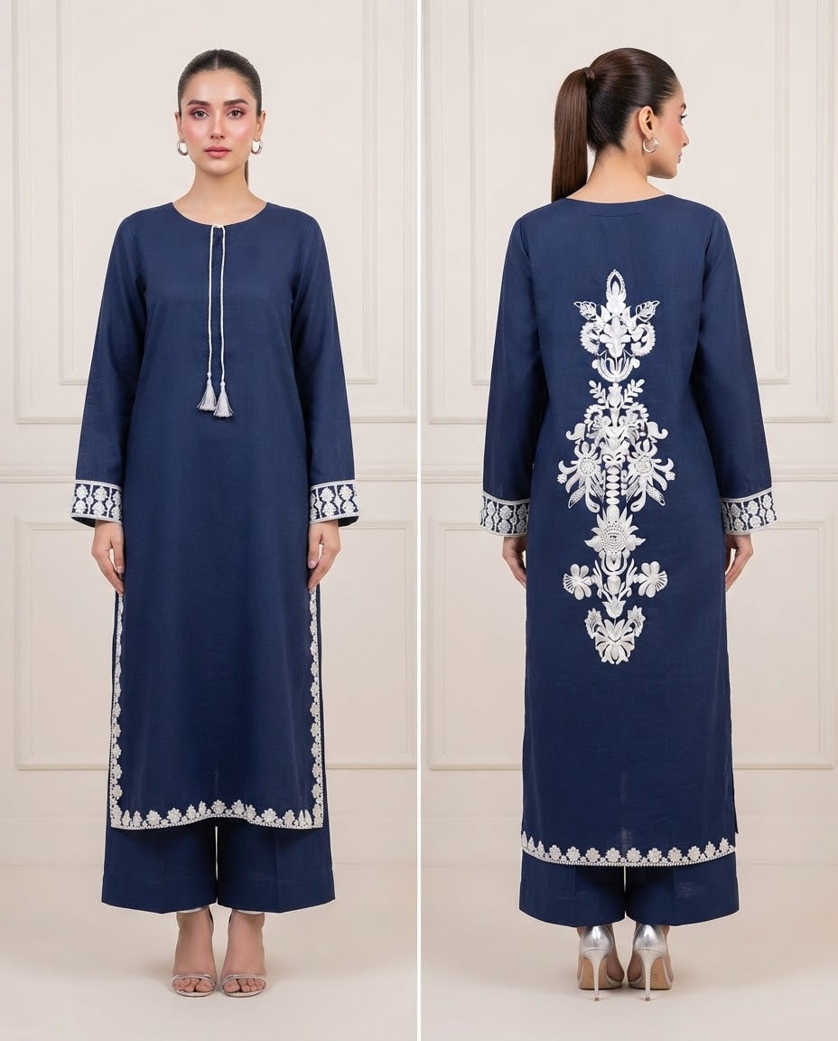 Boski Linen Embroidered Stitched 2pc Suit BFO-ILA