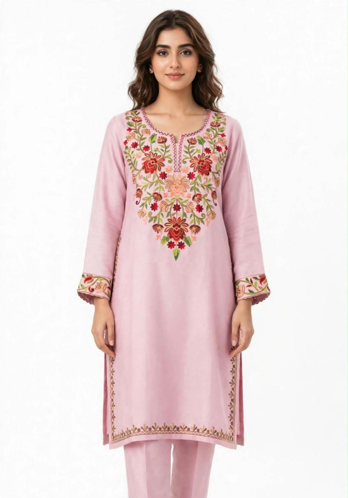 Pashmina Kashmiri Embroidered 2pc Suit