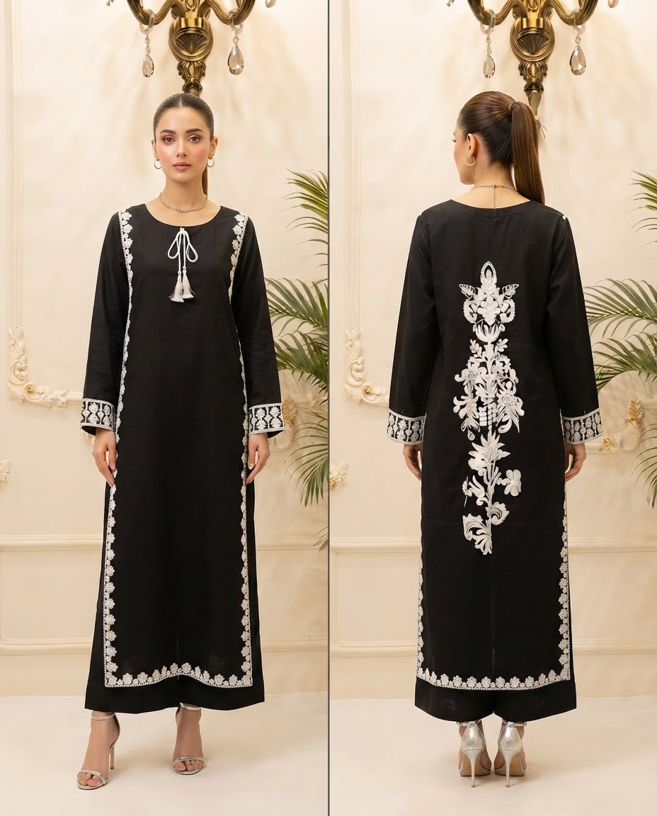 Boski Linen Embroidered Stitched 2pc Suit BFO-ILA