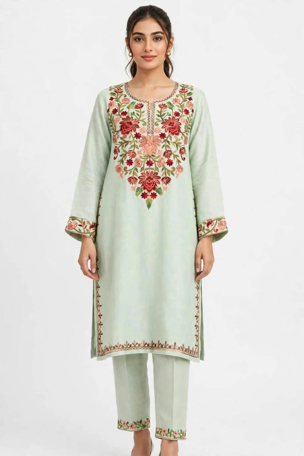 Pashmina Kashmiri Embroidered 2pc Suit
