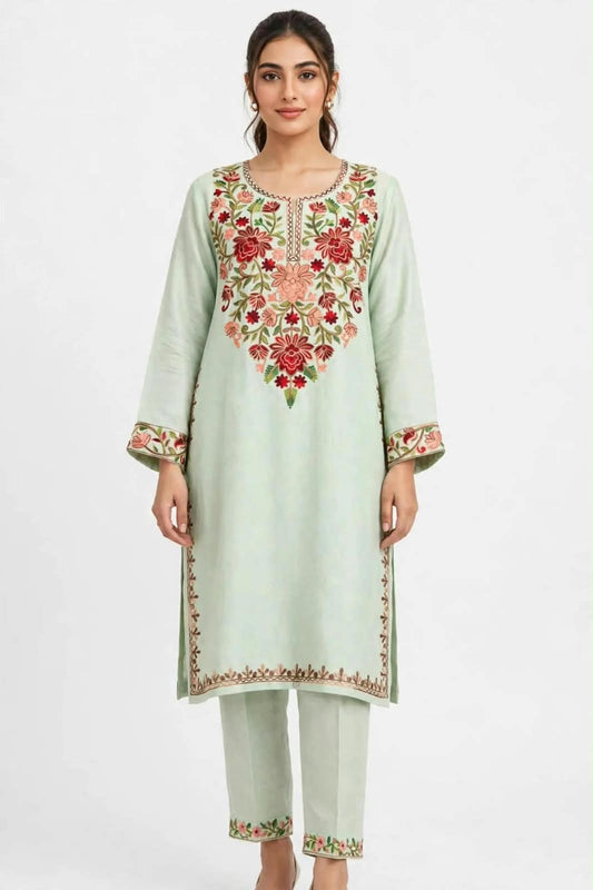 Pashmina Kashmiri Embroidered 2pc Suit