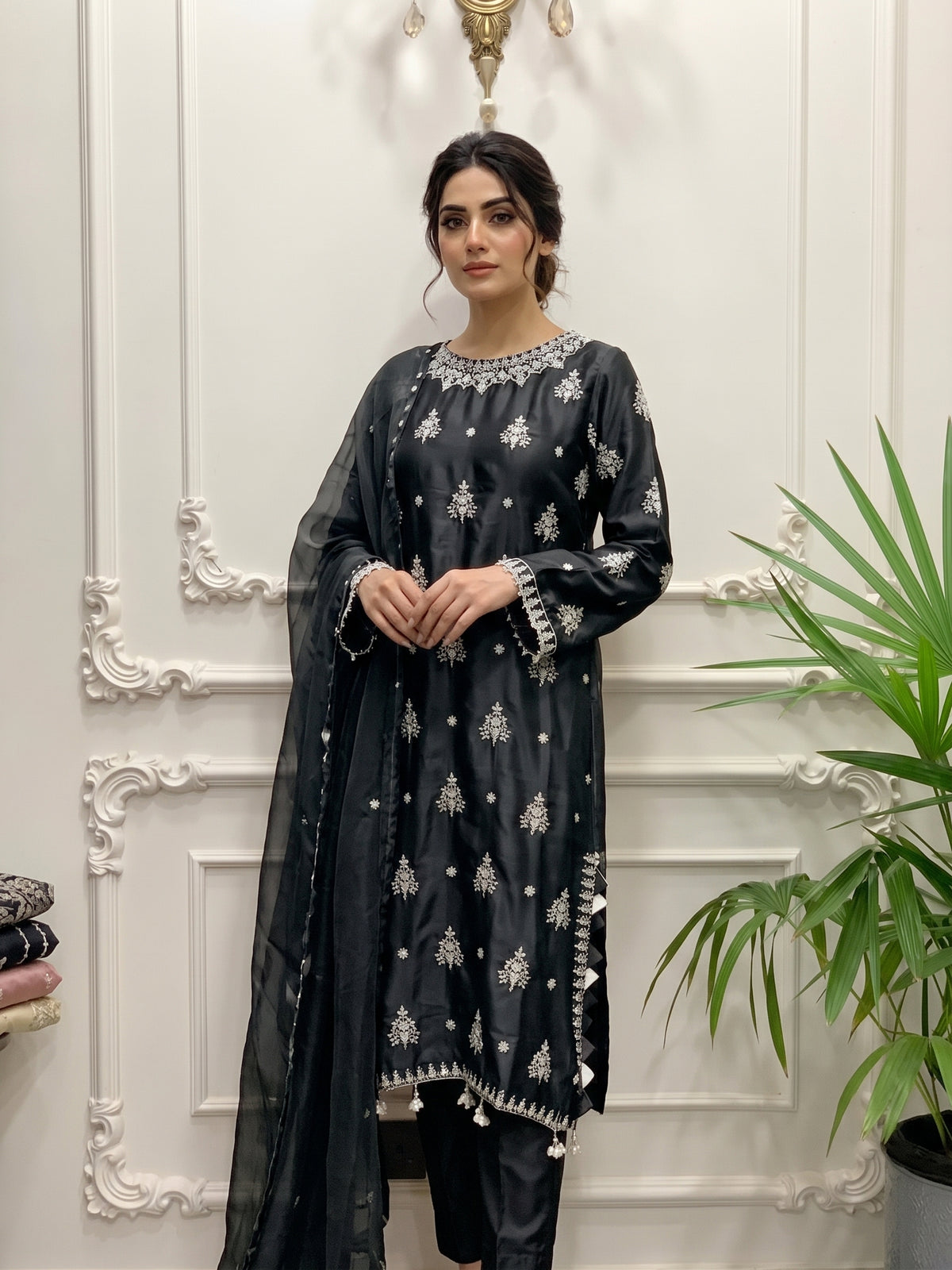 SILK HANDWORK KAFTAN 3Pc BFO-MNLS