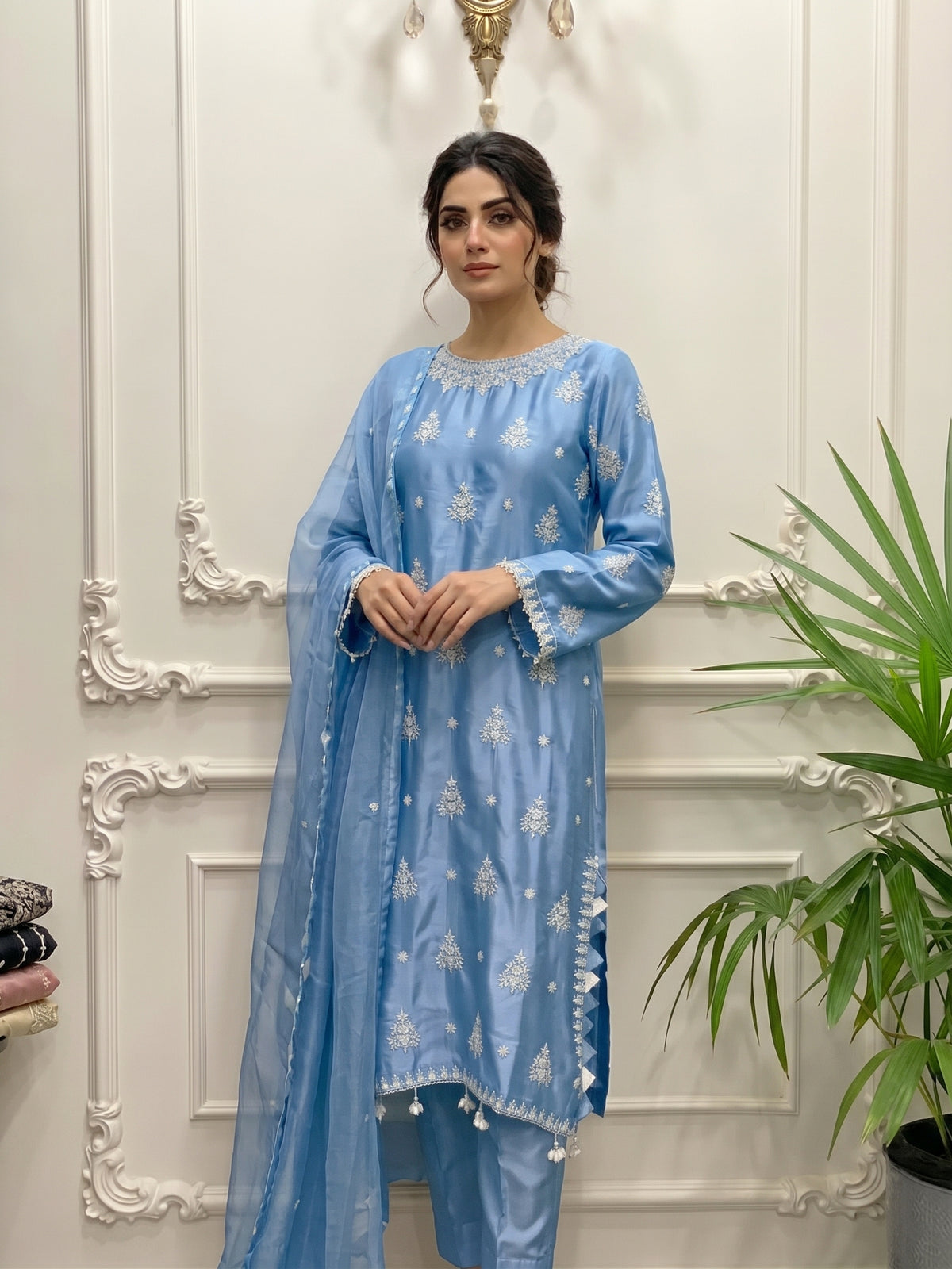 SILK HANDWORK KAFTAN 3Pc BFO-MNLS