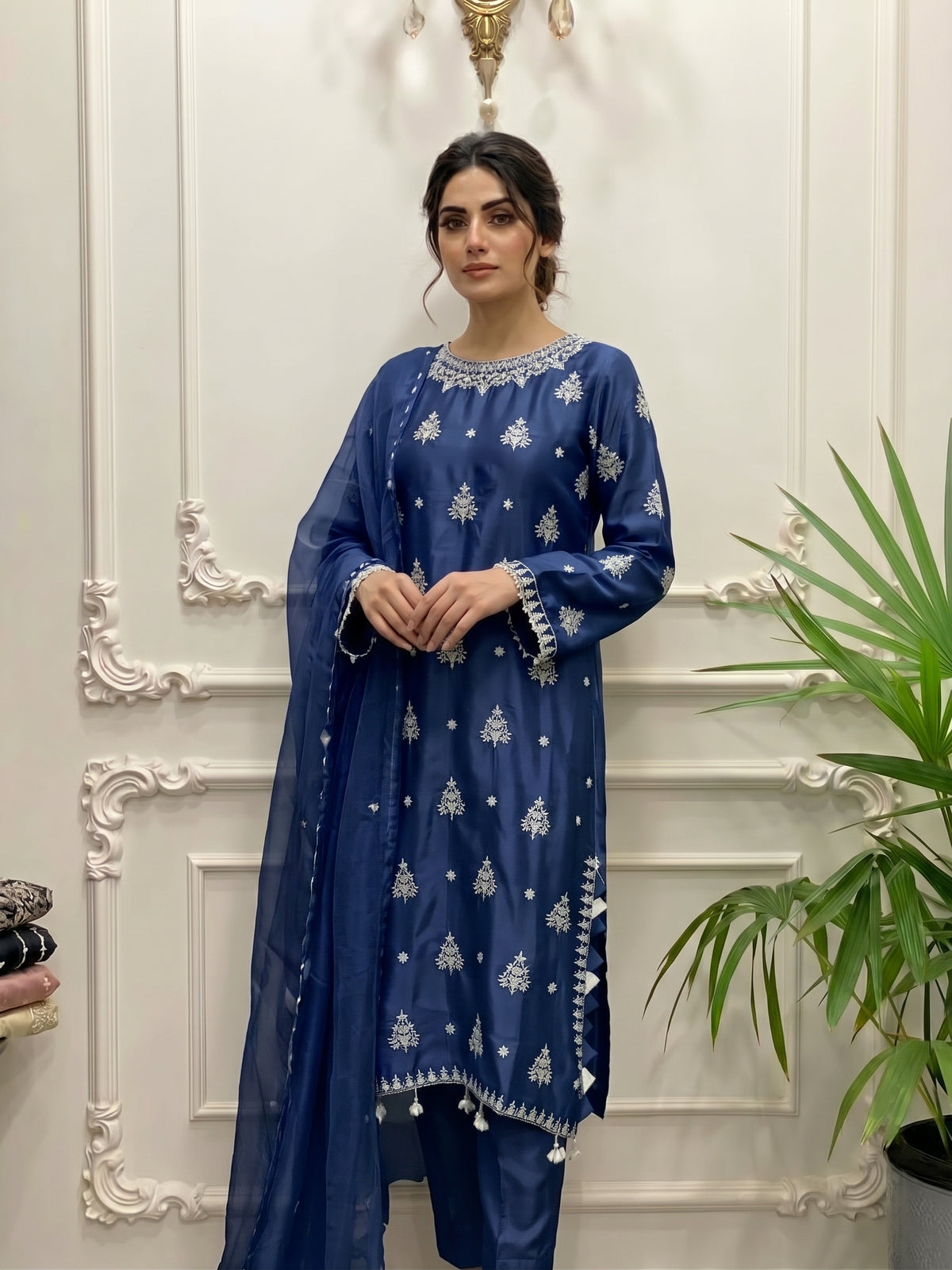 SILK HANDWORK KAFTAN 3Pc BFO-MNLS