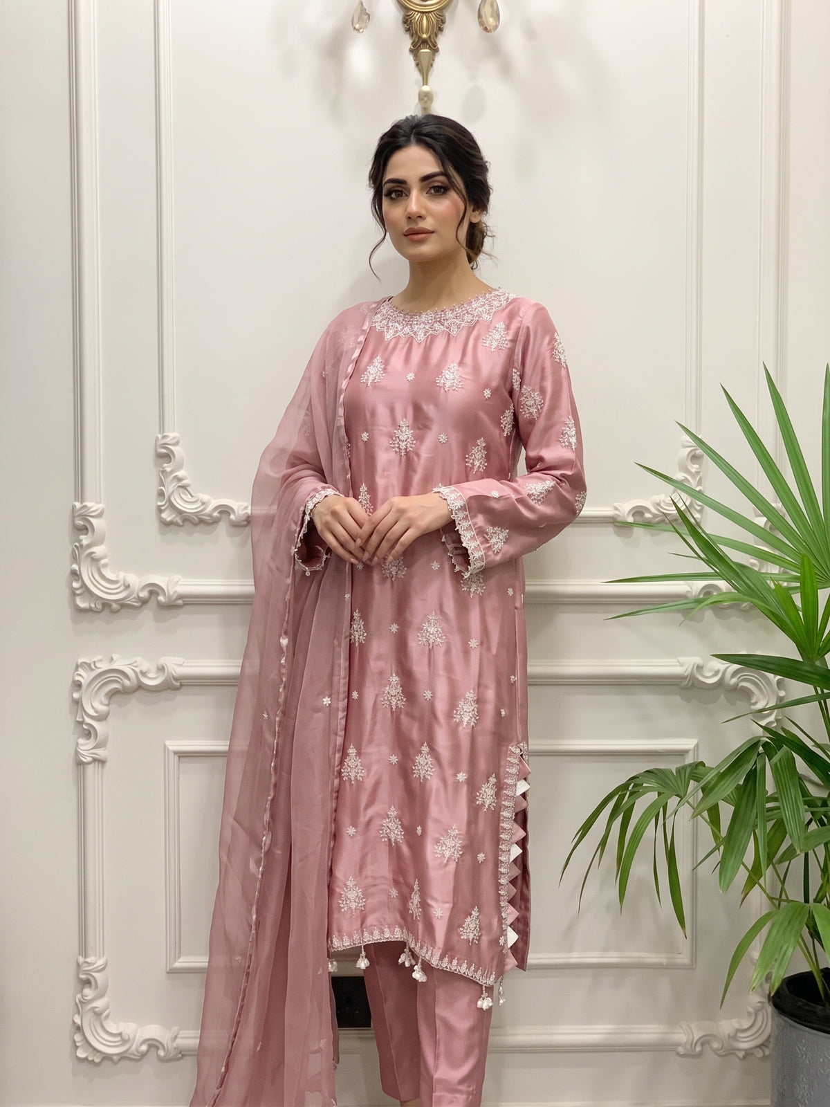SILK HANDWORK KAFTAN 3Pc BFO-MNLS