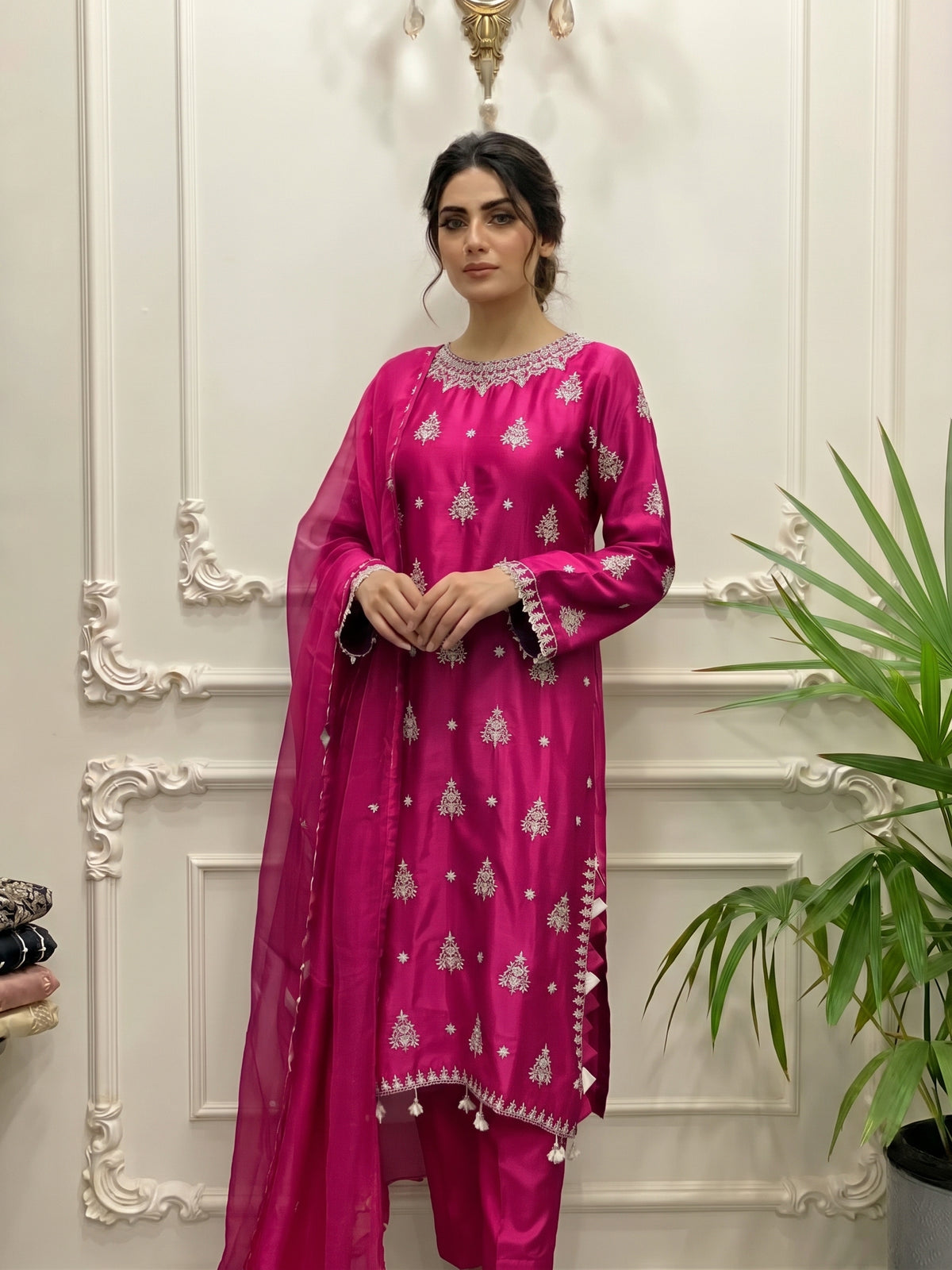 SILK HANDWORK KAFTAN 3Pc BFO-MNLS