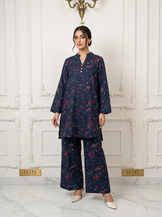 Boski Linen Printed Stitched 2pc Suit BFO-ILA