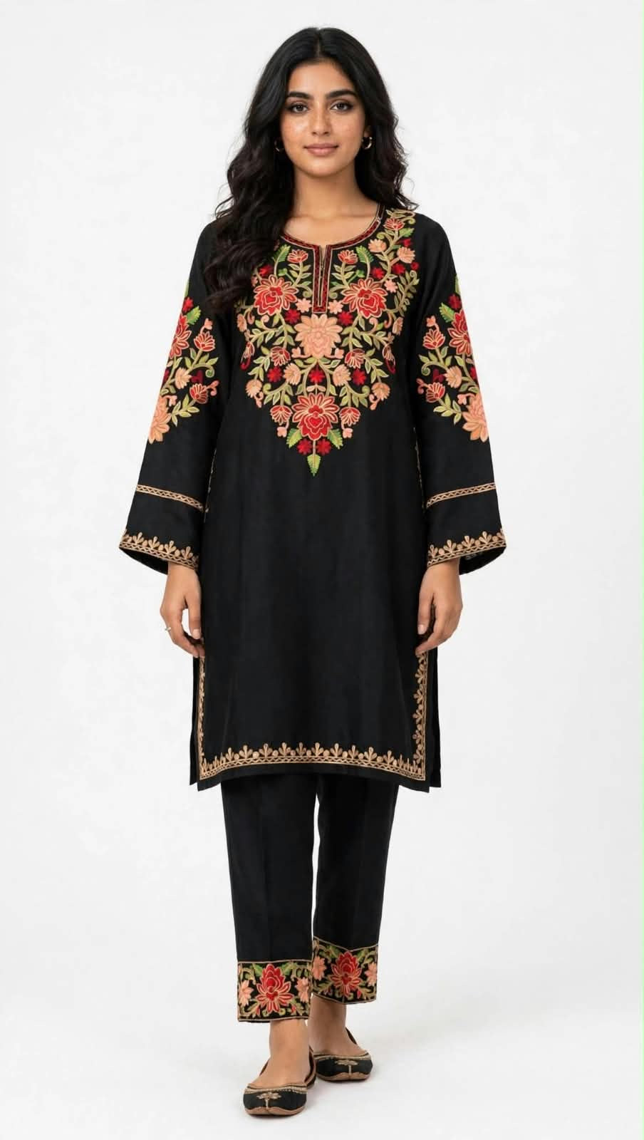 Pashmina Kashmiri Embroidered 2pc Suit