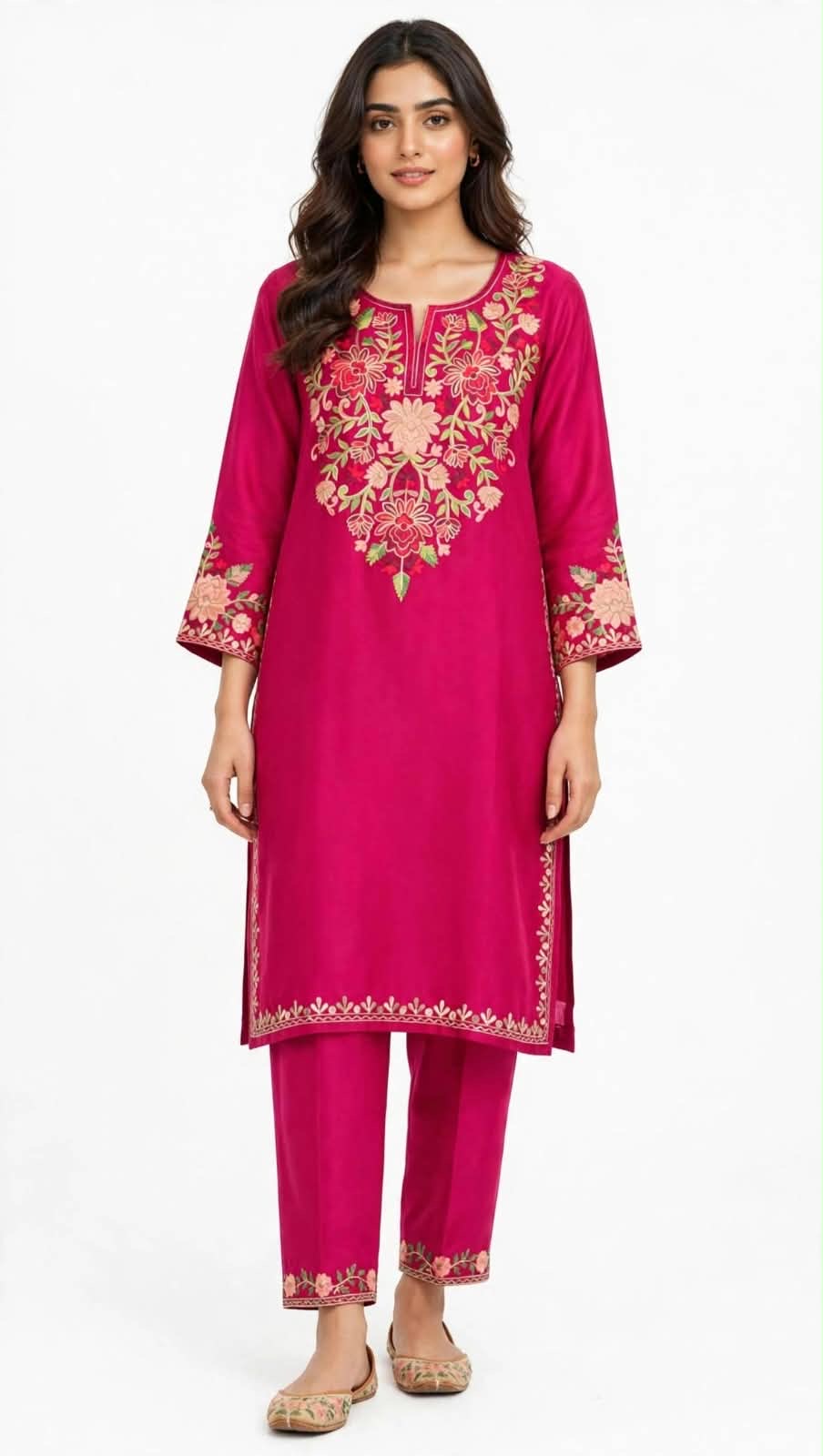 Pashmina Kashmiri Embroidered 2pc Suit