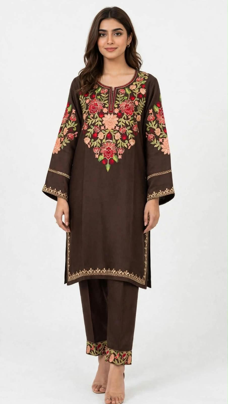 Pashmina Kashmiri Embroidered 2pc Suit