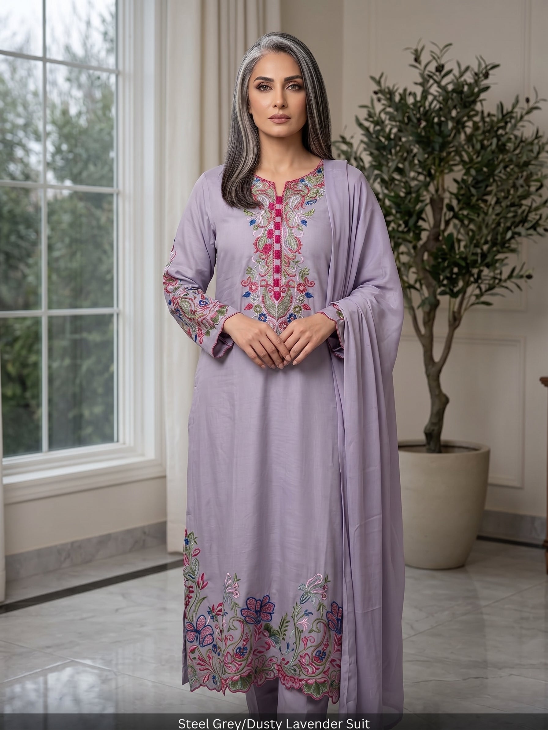BFO XX - ETH-ADN Pure raw Silk kaftan 3pc fully Lined