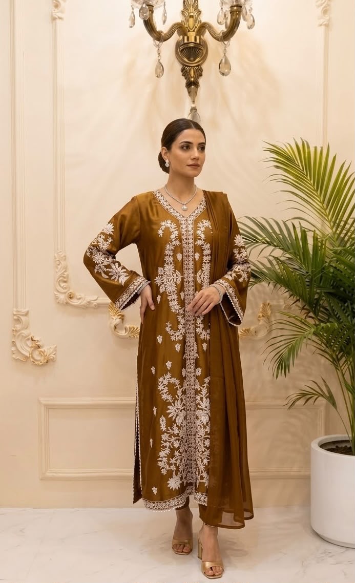 Silk Embroided 3pc Suit Fully Lined BFO-004-XX-MNL