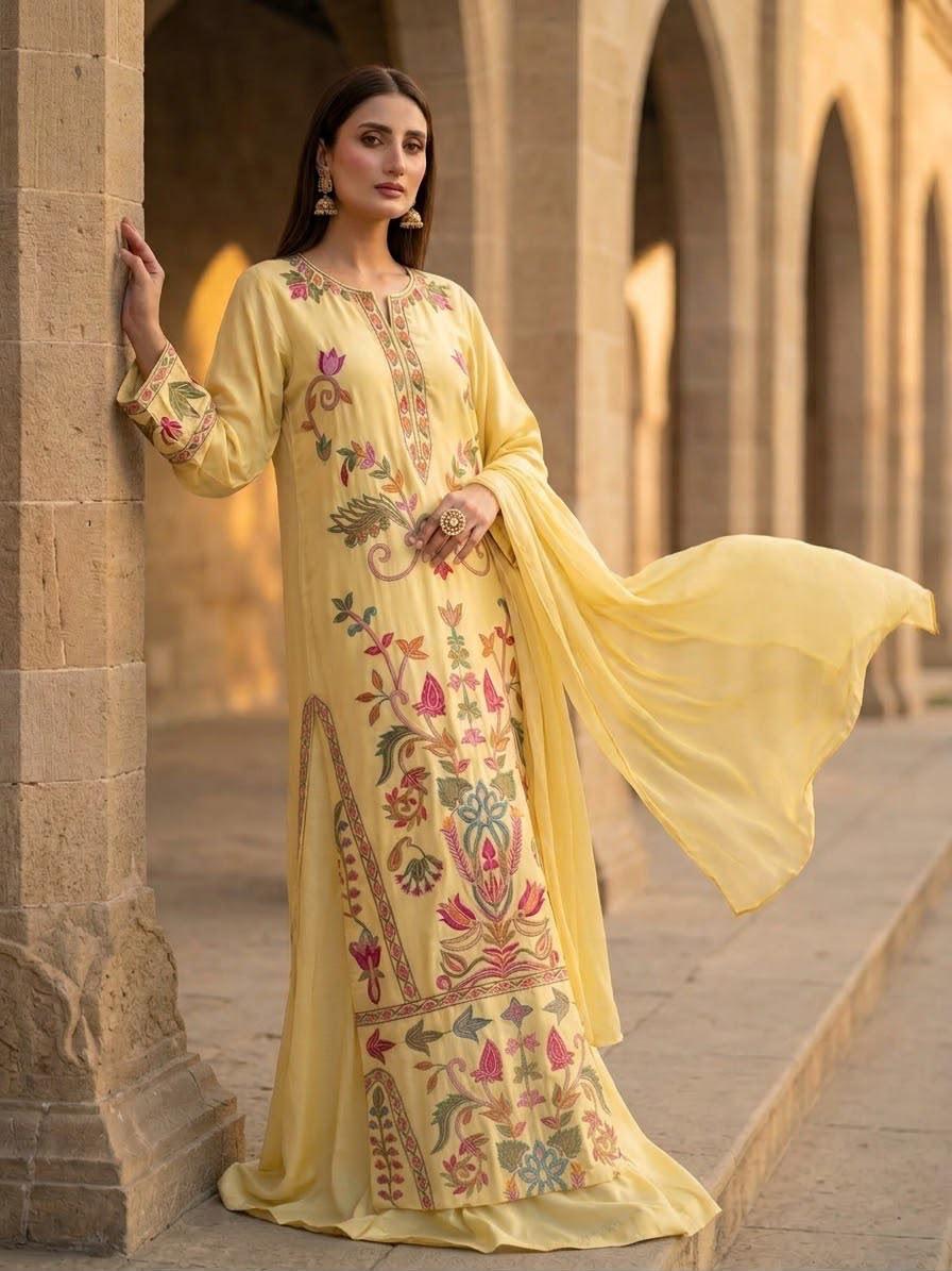 Pure Shamose Silk kaftan 3 pc fully Lined BFO-ETH-ILA