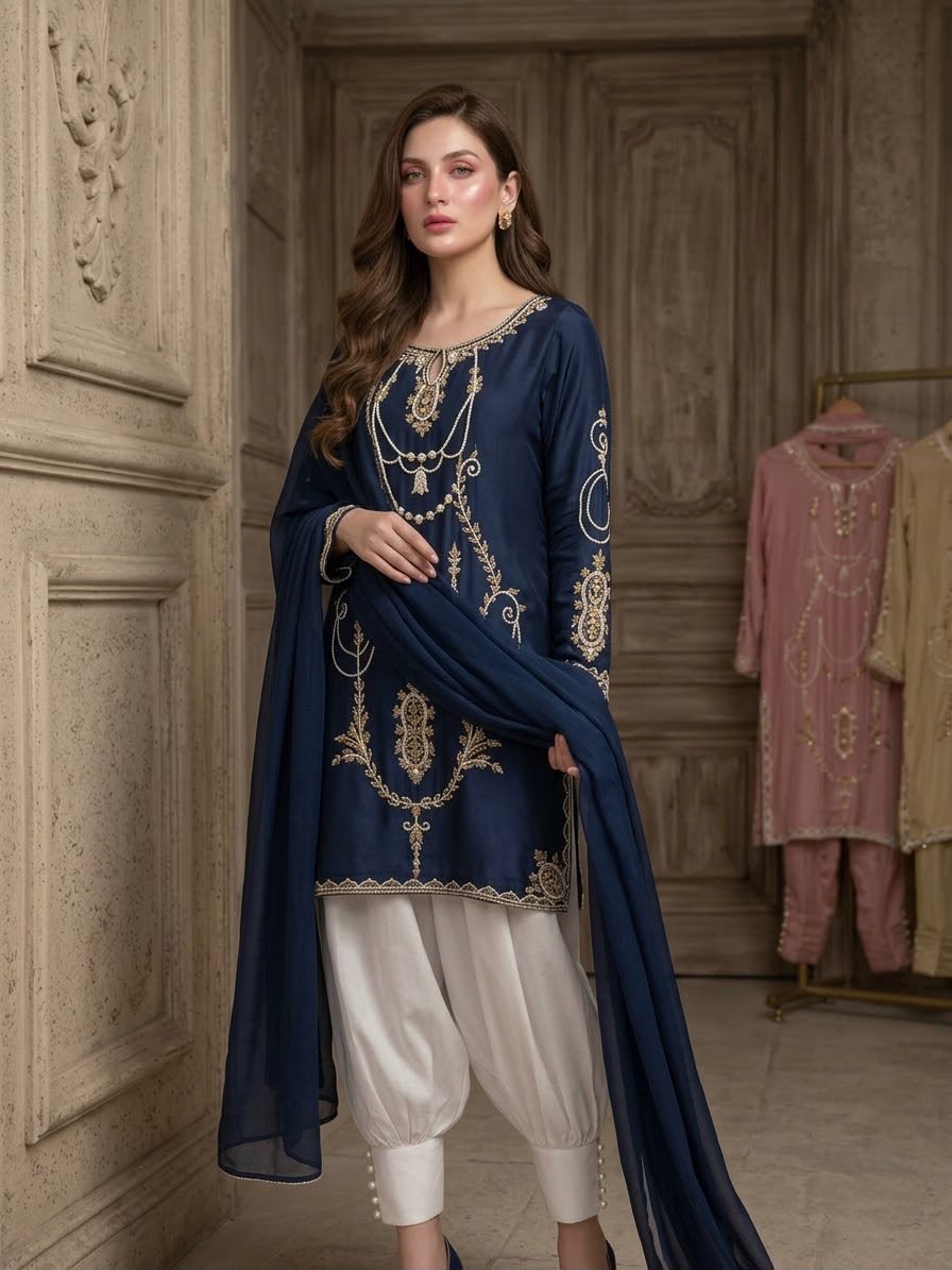 Pure Sheesha Silk Fully Lined 3pc BFO-ETH-ILA