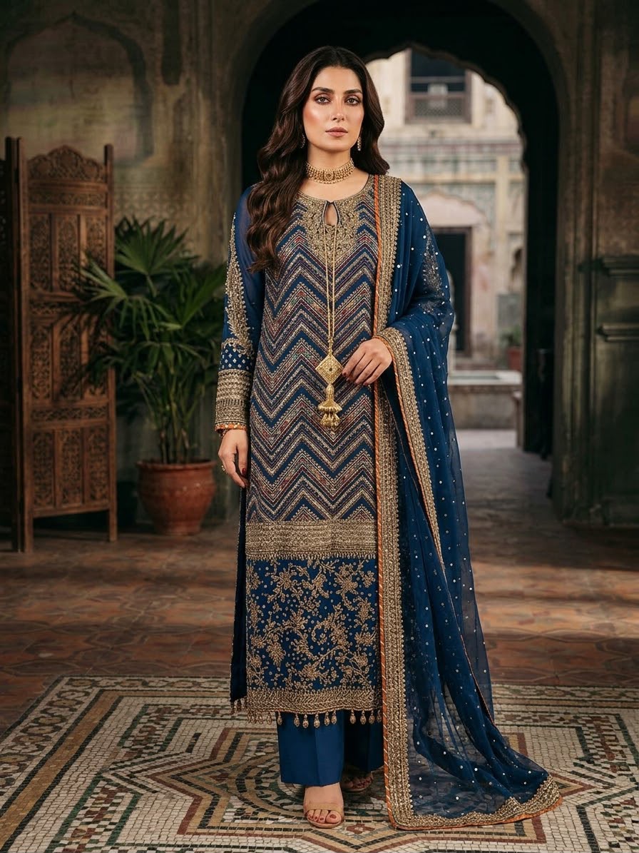 Chiffon Embroidered Stitched 3-pc BFO-FZ