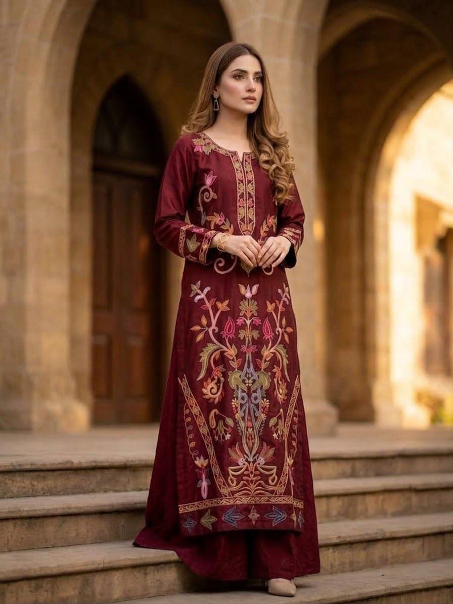 Pure Shamose Silk kaftan 3 pc fully Lined BFO-ETH-ILA