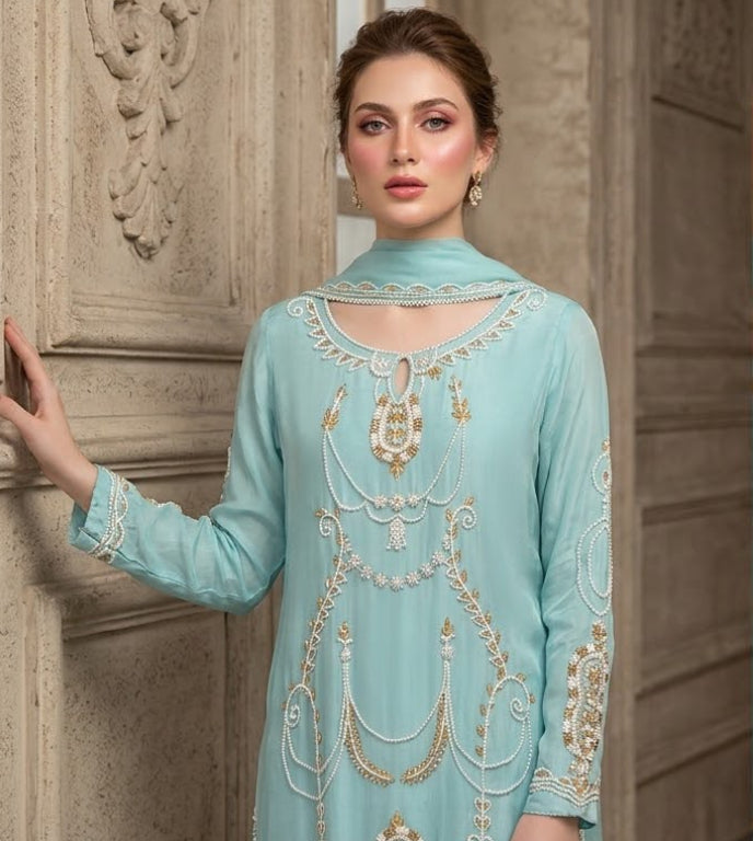Pure Sheesha Silk Fully Lined 3pc BFO-ETH-ILA