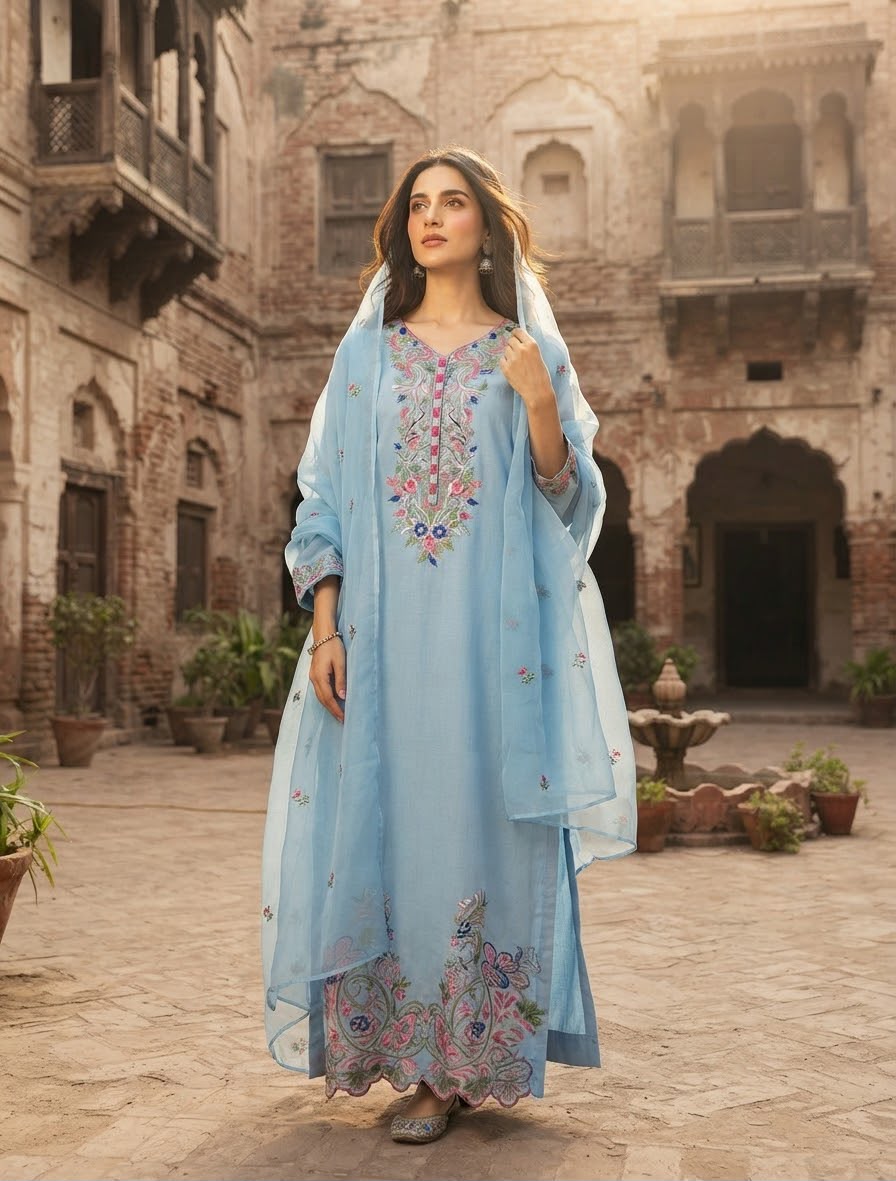 Pure Raw Silk kaftan 3pc Fully Lined BFO-ETH-MNLS