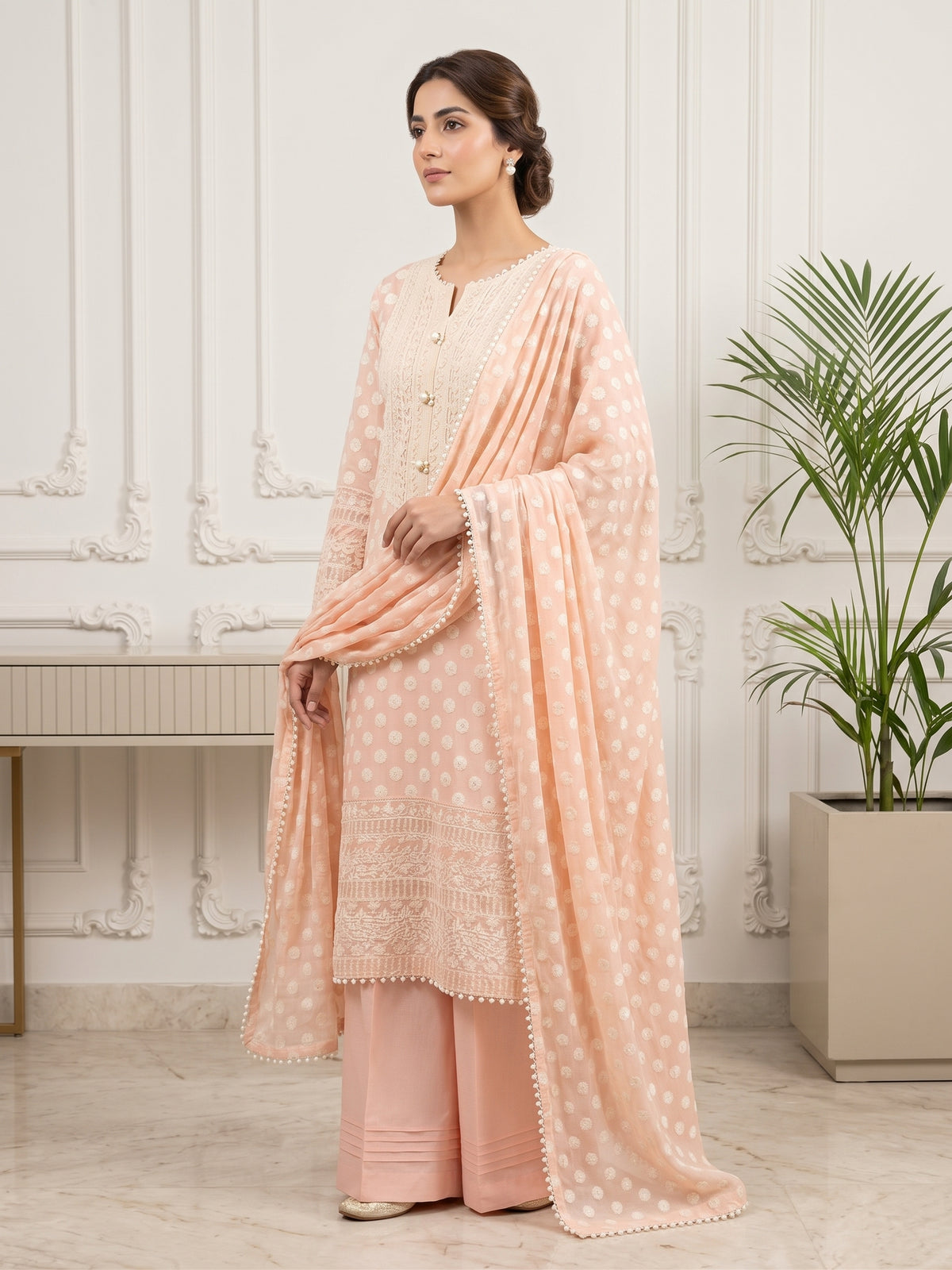 Chiffon Embroidered Stitched 3-pc BFO-FZ