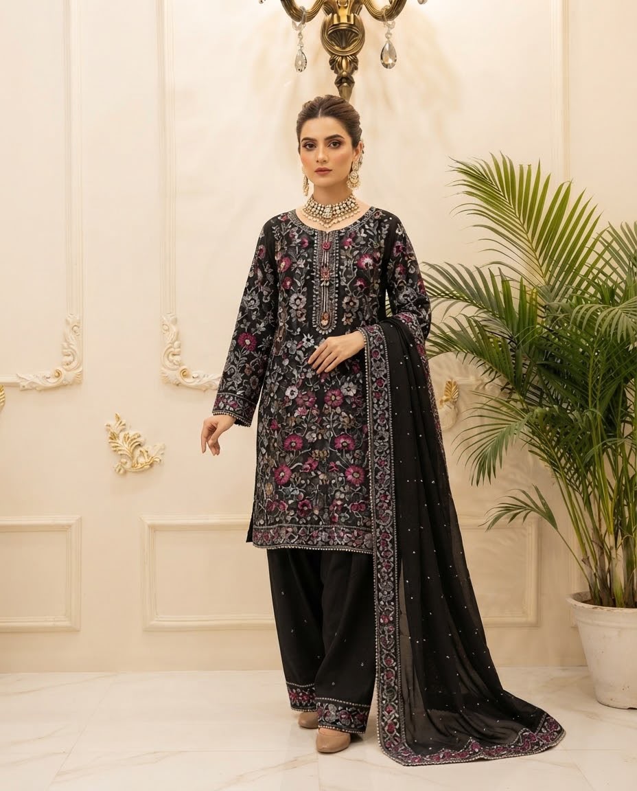 Chiffon Embroidered 3 pc BFO-FZ