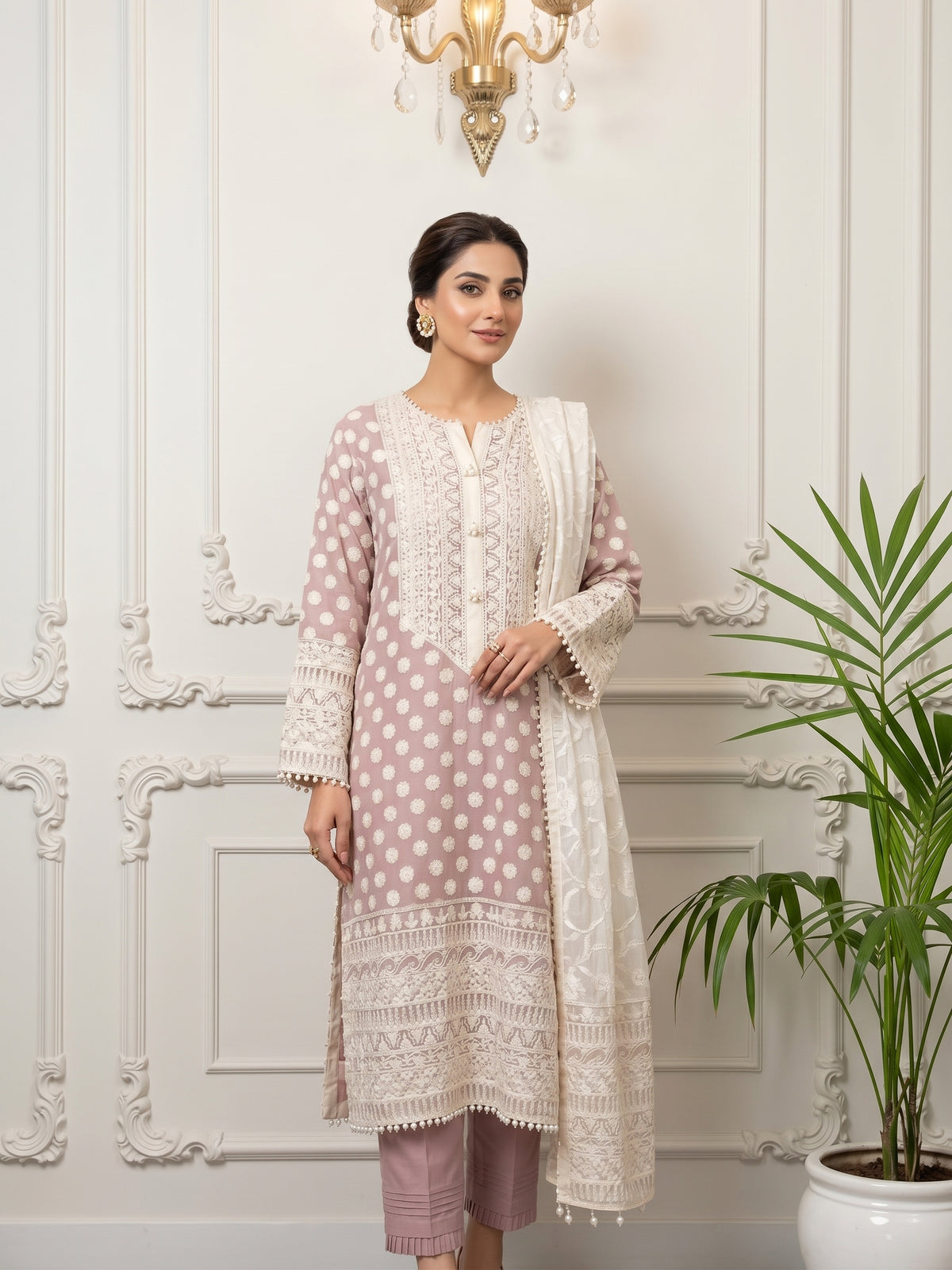 Chiffon Embroidered Stitched 3-pc BFO-FZ